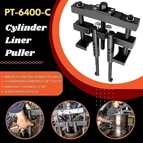 Extractor universal de revestimiento cilíndrico resistente para Mack Cummins CAT Caterpillar funciona en forro húmedo de 3-7/8 pulgadas a 6-1/4 pulgadas, reemplaza para OEM PT-6400-C 3376015 M50010-B