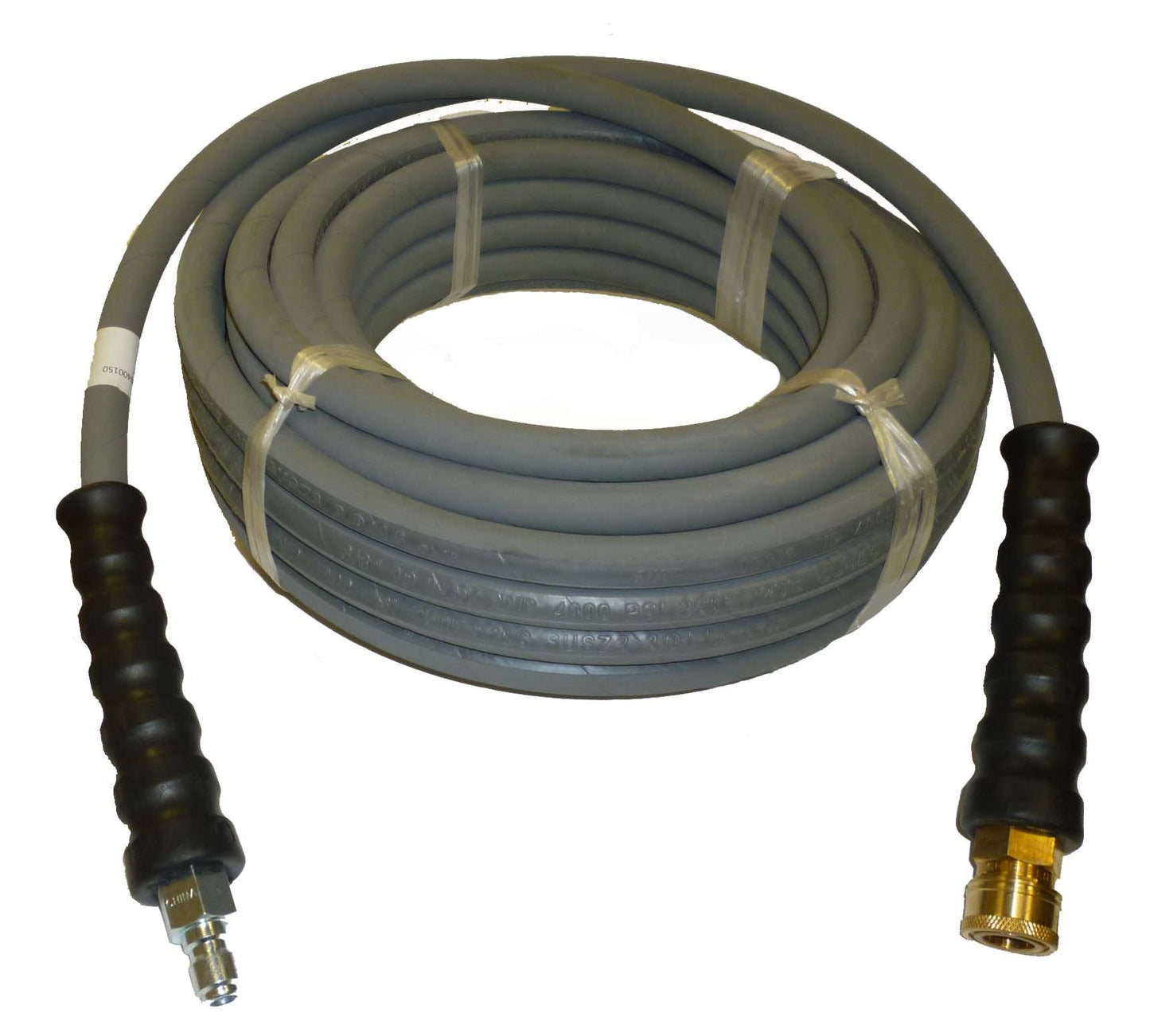 4000 PSI Gris 3/8" x 50 pies 1 capa de alambre de alta resistencia trenzado de goma envuelta manguera de lavado a presión con acopladores