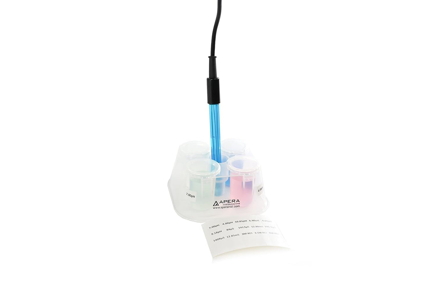 Apera Instruments, LLC-AI1104 Kit de solución tampón de calibración de pH de 16 onzas (pH 4.00, 7.00 y 10.01), más solución de almacenamiento 3M KCL y CalBox