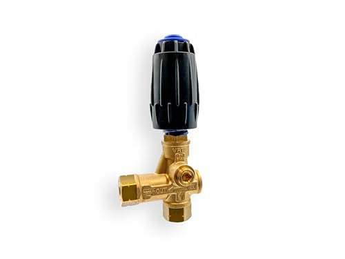 AR ANNOVI REVERBERI, VRT3-250, Descargador de lavadora a presión -Blue Spring, 3,650 max PSI, 10.5 max GPM, 3/8"F salida, perilla ajustable