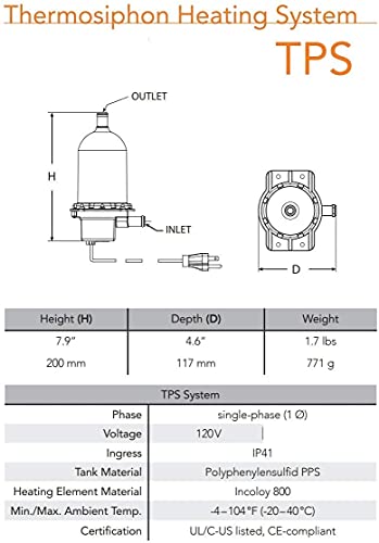 Original Calentador de motor HOTSTART TPS151GT8-000 | Precalentador de refrigerante | 1500 vatios 120 V 12.5A | ENCENDIDO: 80 °F (27 °C) - Apagado 100 °F (38 °C)
