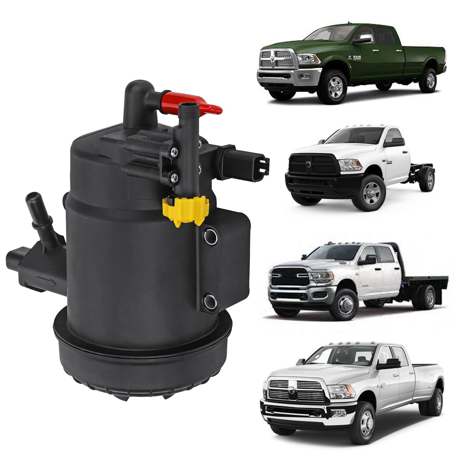Conjunto de carcasa del filtro de combustible compatible con Ram Vehicle 2500 3500 4500 5500 2013-2018 6.7L Turbo Diesel Engine Replace# 68157291AA 68157290AB