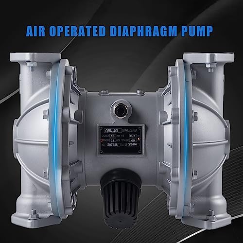 Bomba neumática de doble diafragma de 1-1/2 pulgadas de entrada/salida bomba de transferencia de aceite residual para productos químicos QBK-40 50 GPM de doble diafragma de polipropileno de hule de