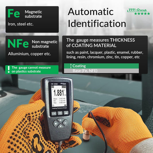 Medidor industrial profesional de la pintura del indicador CM-208Z del grueso de la capa con la sonda externa