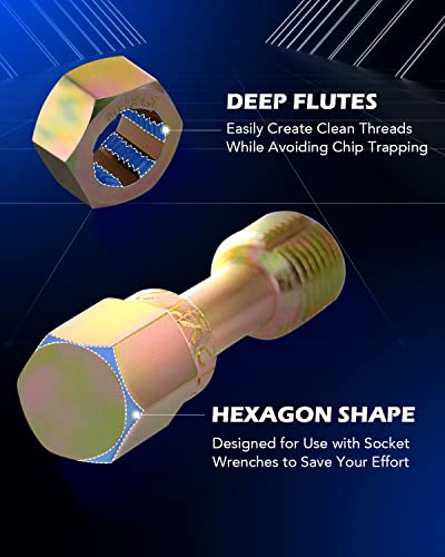 Orion Motor Tech Juego de 48 piezas de cazador de rosca, kit de reparación de roscas métricas y SAE con 22 llaves, 24 troqueles, 2 limas de rosca, kit universal de reroscado, TRK-A001-00