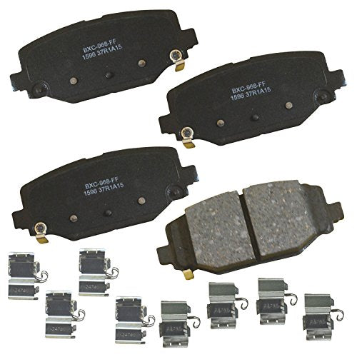 Bendix Premium Pastillas de freno traseras para Chrysler Town & Country 2016-2012, Dodge Grand Caravan 2017-2012, Journey 2017-2012, Ram C/V 2015-2012, Volkswagen Routan 2014-2012- (SBC1596)