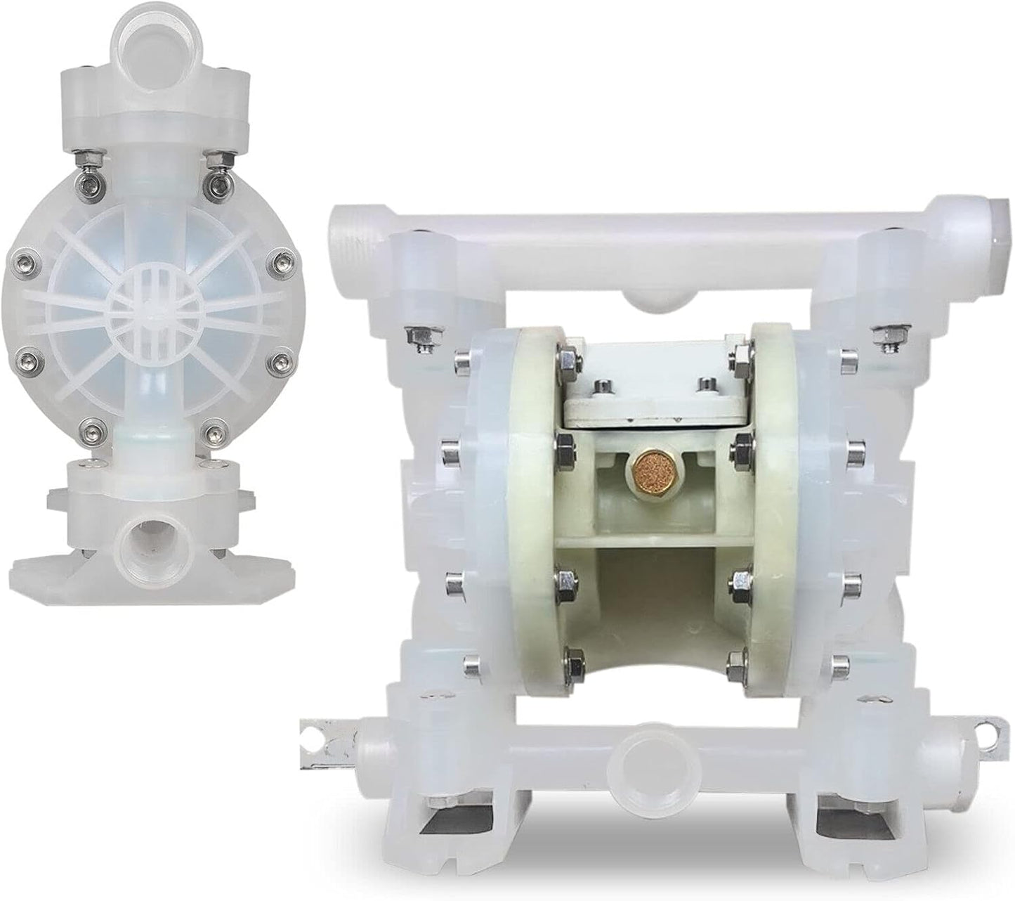 Bomba de diafragma de 3t/h de flujo de 0.23 pulgadas NPT de doble diafragma de 101 PSI de plásticos de ingeniería, bomba de transferencia neumática industrial, resistente a la corrosión QBY4-1599
