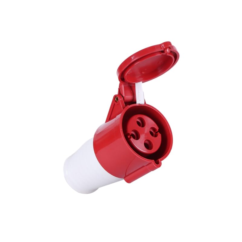 Conector de enchufe industrial de 32 A, 4 pines, juego de enchufes de 3 fases, AC380V‑415V a prueba de polvo, conector industrial impermeable