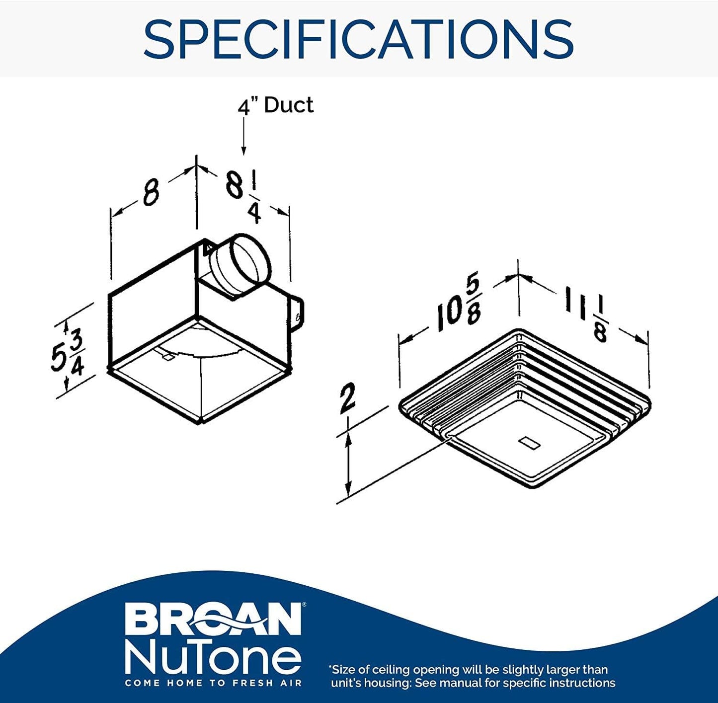 Broan 678 combinación de ventilador y luz, 678