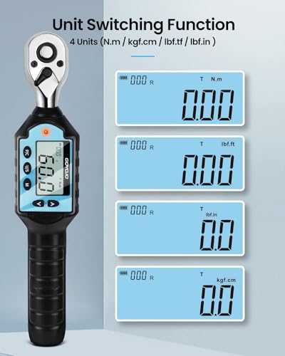 GOYOJO 2024 - Llave dinamométrica digital de 3/8 pulgadas, alta precisión, multiaplicación, ideal para automoción, motocicleta, bicicleta, bricolaje y reparación del hogar, duradera, precisa, fácil de