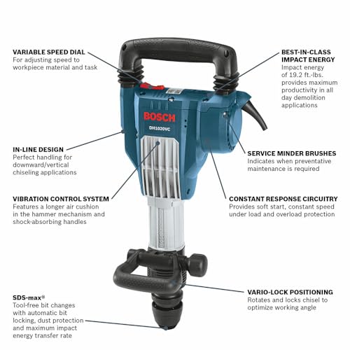 BOSCH Martillo de demolición en línea DH1020VC, azul