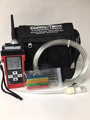KIT de espacio CONFINADO: RKI GX2012 72-0290-22-A LEL/02/H2S/CO, manguera y sonda de 10', estuche de transporte y certificado para servicio de calibración gratuito