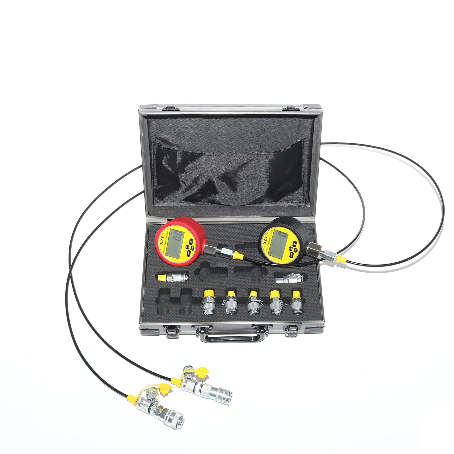 XZT Kit de acoplamiento de prueba de presión hidráulica digital de 70 m, medidor de presión, manguera de prueba, punto de prueba para la reparación de maquinaria de construcción de excavadoras