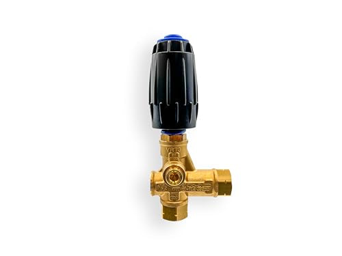 AR ANNOVI REVERBERI, VRT3-250, Descargador de lavadora a presión -Blue Spring, 3,650 max PSI, 10.5 max GPM, 3/8"F salida, perilla ajustable