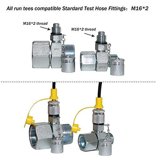 XZT JIC37 Paquete de 7 tees hidráulicos giratorios, conector en T hidráulico, juego de acoplamiento de probador para sistema hidráulico, maquinaria de construcción de excavadoras