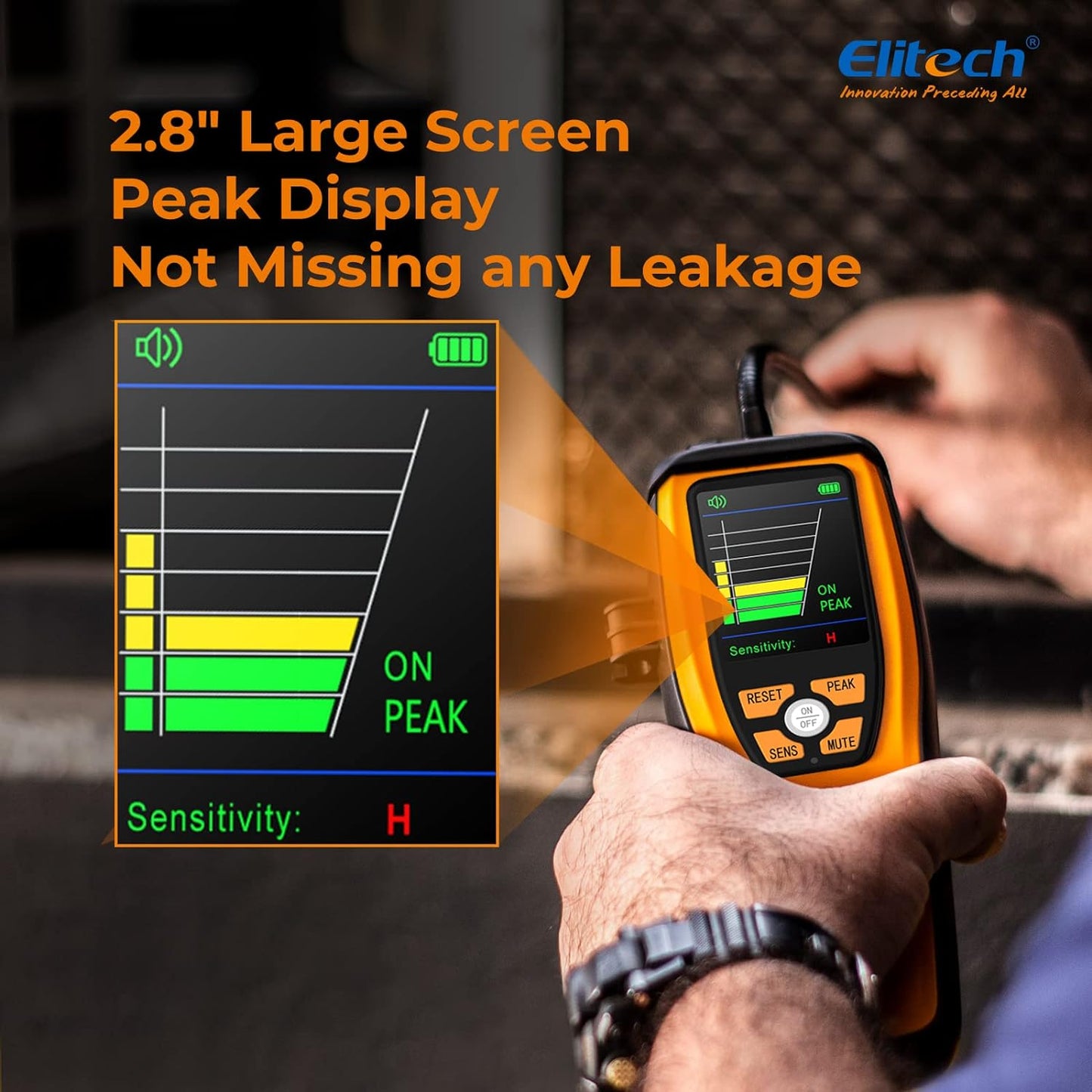 Elitech ILD-300 Detector avanzado de Fugas de refrigerante Probador de halógeno para HVAC CFC Recargables HCFC HFC 10 años de Vida útil