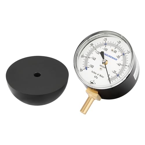 MEASUREMAN Medidor de Succión para Aspiradora, Medidor de Succión de Elevación de Agua, 0-160 pulgadas de Agua #MA187