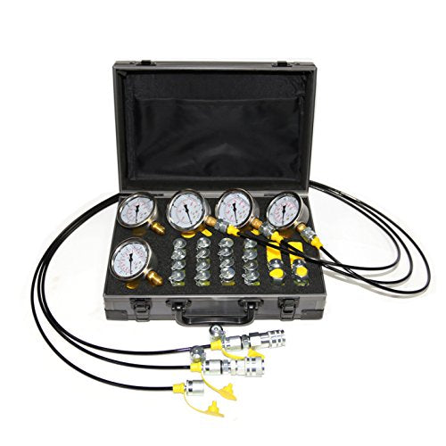 XZT Prueba de presión hidráulica 60P, juego de medidores de presión, mini juego de manguera hidráulica, juego de acoplamiento de prueba, herramientas de reparación para maquinaria de construcción de excavadoras de marca estadounidense