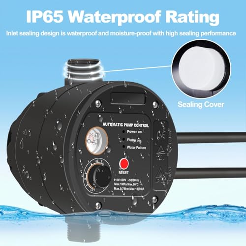 Controlador automático de bomba EPC-16 IP65, ajuste giratorio, conector de bomba de metal, control de interruptor electrónico, controlador de presión de bomba de agua, 110V/0.75KW/1MPa, TÜV, ideal para el