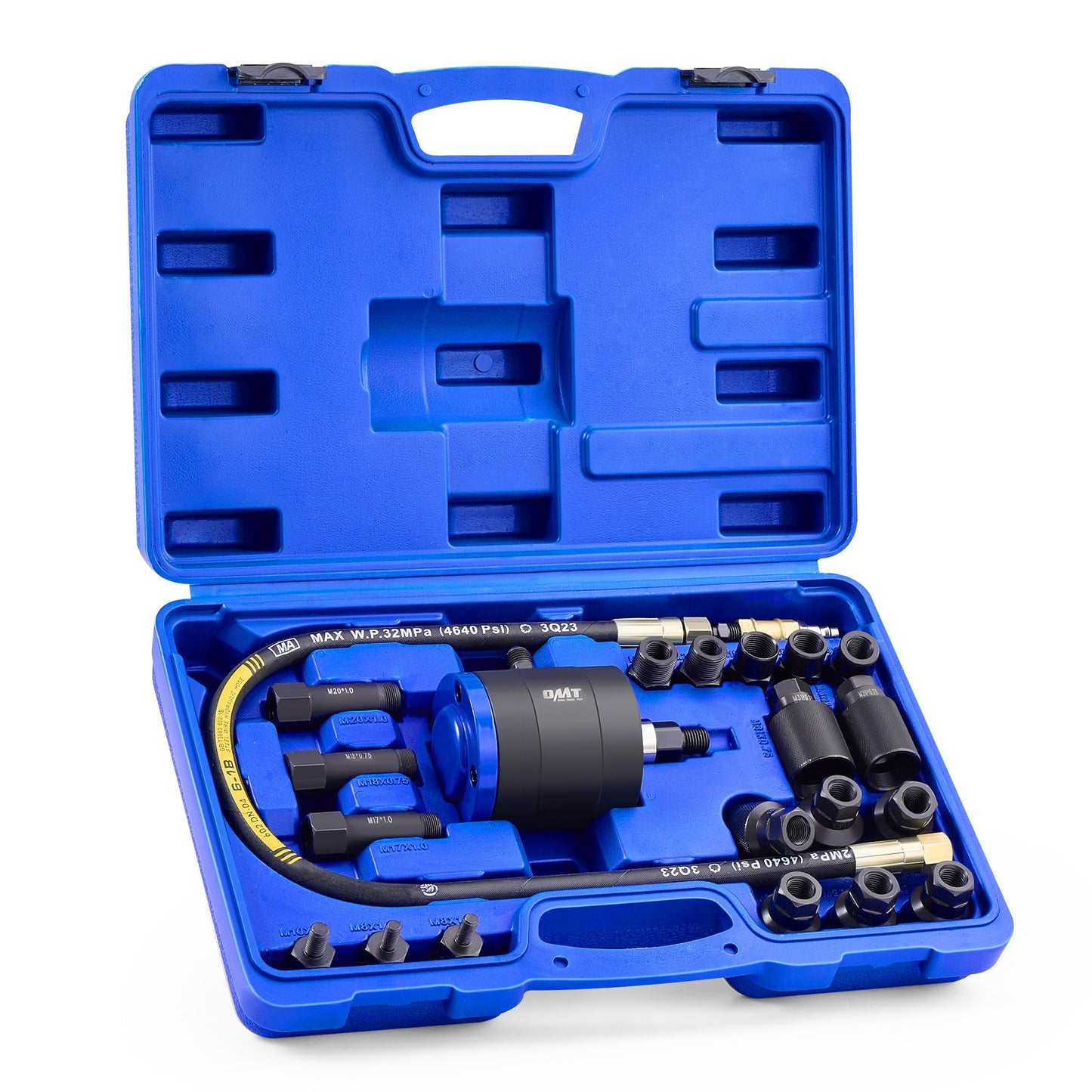 Orion Motor Tech Juego de extractor de inyector neumático para motores diesel, 23 piezas de 5-8 bar kit de herramientas de extracción de inyectores de vibración de aire con martillo extractor, 19