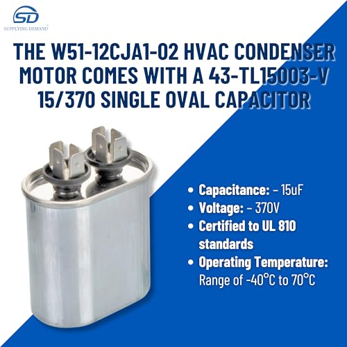 Supplying Demand W51-12CJA1-02 HVAC Motor condensador 1/2 HP 1 fase 1 velocidad 208/230V 1075 RPM