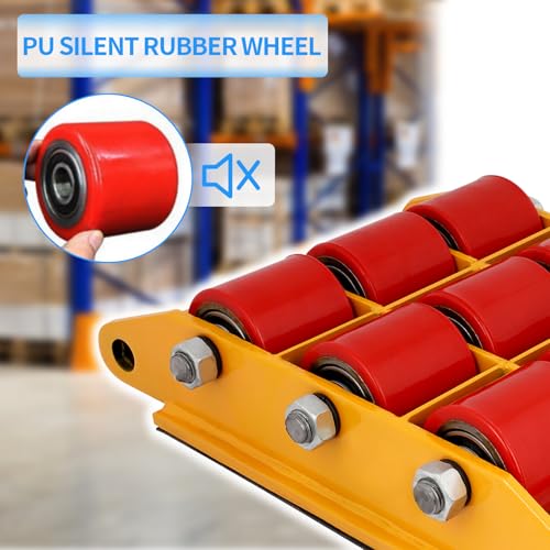 Patines de máquina de alta resistencia, maquinaria de patinaje rodante con cinturón antideslizante, motor de maquinaria para equipos de mudanza industrial, 15T/33000lbs