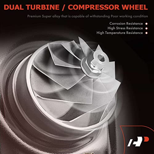 A-Premium Turbocompresor completo de baja presión, con junta, compatible con Ford F-250 F-350 F-450 F-550 Super Duty 2008-2010, 6.4 L, reemplazo # 8C3Z-6K682-BARM