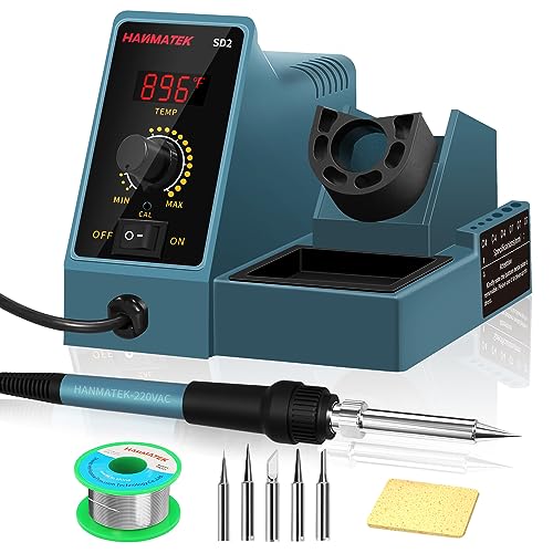 Estación de Soldadura con Adicionales Estación de Soldadura Digital de Cautín de 200 °C-480 ℃ Temperatura Ajustable mejor Kit de Soldadura Para Soldador con Soporte HANMATEK SD2