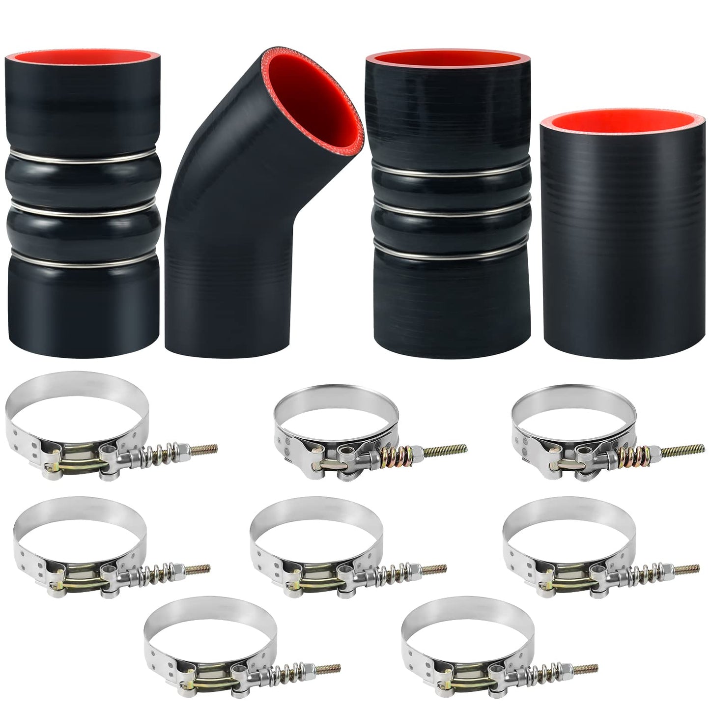 Turbo Intercooler - Kit de abrazaderas para botas intercooler compatible con Ford F250 F350 6.0L Diesel 2003-2007