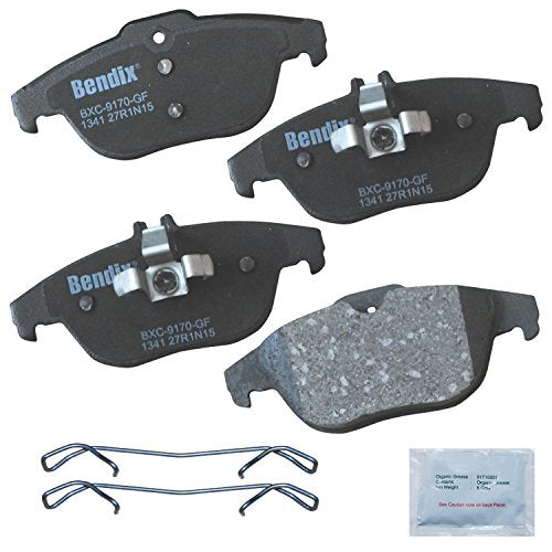 Bendix Pastillas de freno traseras de cerámica Priority1 CFC1341 para modelos seleccionados Mercedes-Benz C180, C200, C230, C250, C280, C300, C350, E250, E300, E350, E400, E550, GLK250, GLK280, GLK300