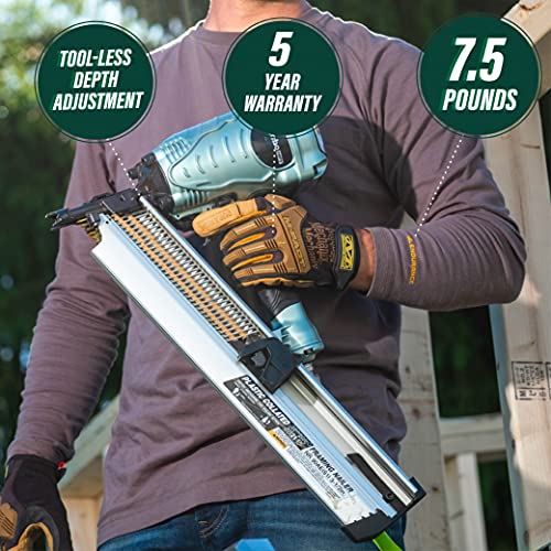 Metabo HPT Clavadora de enmarcado, la marca Pro Preferred de clavadoras neumáticas, revista de 21°, acepta clavos de enmarcar de 2 a 3-1/2 pulgadas, (NR90AES1)