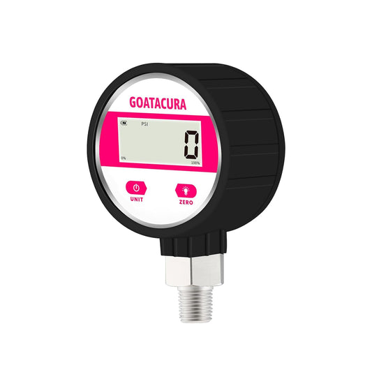 0-10000 psi Medidor de presión industrial digital, tamaño de esfera de 2-1/2 pulgadas, montaje inferior NPT de 1/4 pulgadas, caja de acero inoxidable 304 y conexión, 1% de alta precisión,