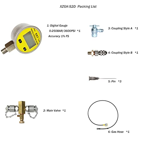 XZT Kit de presión de gas Schrader de aeronaves S2D, estructura de alta presión, acoplador de pérdida de aire 556, acoplamientos para llenar choques