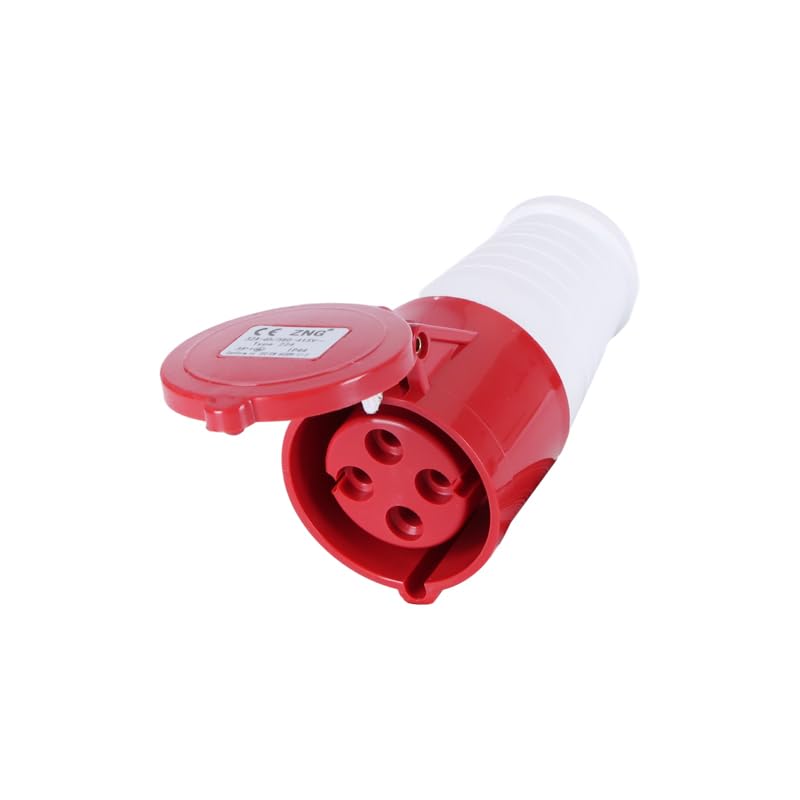 Conector de enchufe industrial de 32 A, 4 pines, juego de enchufes de 3 fases, AC380V‑415V a prueba de polvo, conector industrial impermeable