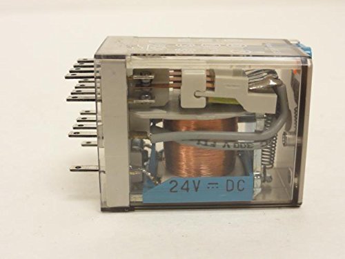 55.34.9.024.0040 Bobina de 24 VCC, 4 PDT, 7 AMP, contacto Agni, INDUCTIVO, botón de prueba bloqueable, indicador MECH, relé enchufable