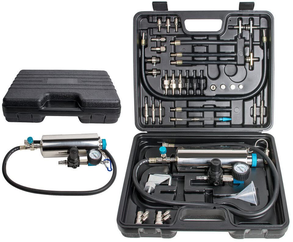 Kit limpiador de inyector de combustible sin desmontaje, probador de inyector sin desmontaje, juego de herramientas de limpieza de sistema de combustible para automóvil, 145PSI para automóviles de
