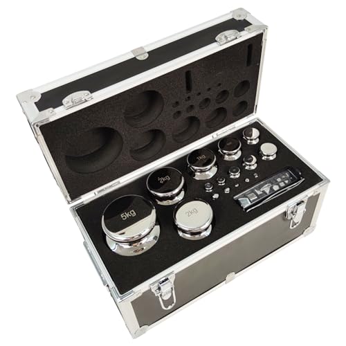 Juego de pesas de calibración PreAsion, grado F1, 1mg-5kg, kit de 28 piezas, pesas de acero inoxidable con caja de aleación de aluminio para educación en laboratorio - J251080FBA