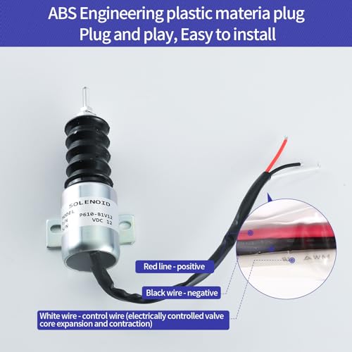 P610-B1V12 - Solenoide de apagado de combustible P610-A1V12 P610-A5V12 de repuesto para motor Trombetta 120H 135H 135H 3116 320B 322B 322C 325B 446B 446D 539 561M solenoid 12 V CC