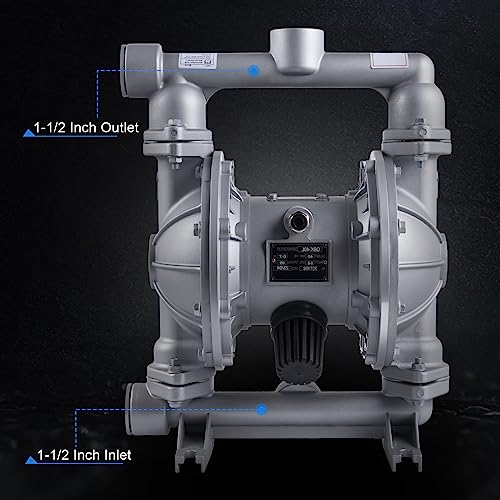 Bomba neumática de doble diafragma de 1-1/2 pulgadas de entrada/salida bomba de transferencia de aceite residual para productos químicos QBK-40 50 GPM de doble diafragma de polipropileno de hule de