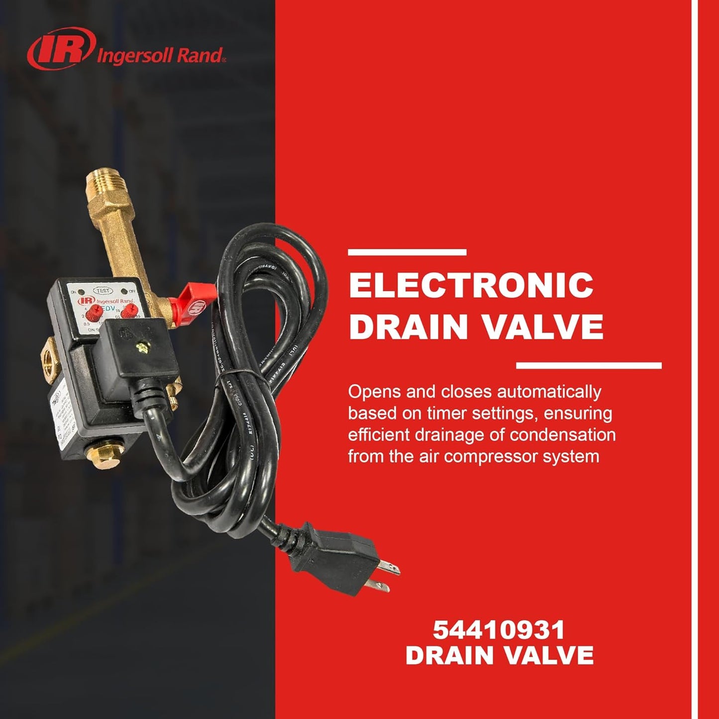 Ingersoll Rand Válvula de drenaje electrónica Edv200 1/4npt 110/120v #54410931