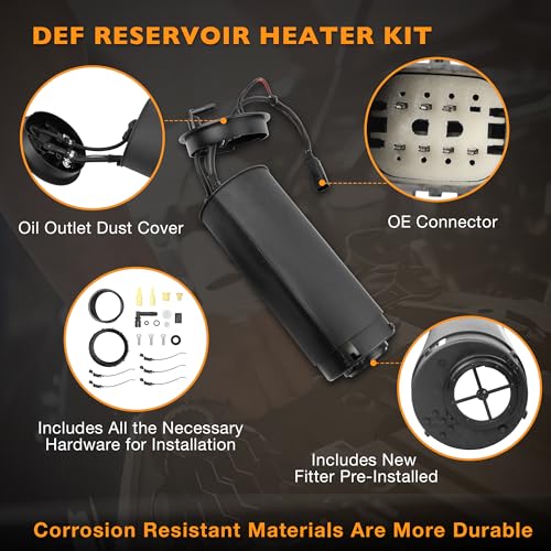 HQPASFY Calentador DEF de 6.7L, kit de calentador de depósito de líquido de escape diésel compatible con Ford F250, F350, F450, F550 Super Duty 2011-2016 Reemplaza# BC3Z5J225KA, BC3Z5J225L, 904372,