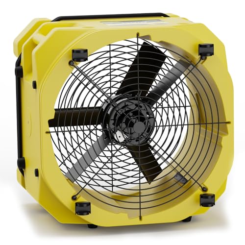 ALORAIR Air Mover - Secador de suelo con ventilador axial de 3000 CFM, secadora de alfombras industrial de alta velocidad, apilable, cadena de margarita, para restauración de daños por agua Zeus Extreme