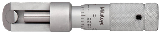 Mitutoyo 147-104 Micrómetro de costura de lata, rango de 0-0.5 pulgadas, graduación de 0.000 pulgadas, precisión de +/-0.000 pulgadas, para latas de acero
