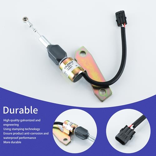 3991625 Solenoide de apagado de combustible 3930658 3935431 3939700 SA-4756-12 J932529 reemplazo para Cummins Engine 6BT 5.9L, 6BT 8.3L, Hyundai Excavadora Caterpillar 24VDC