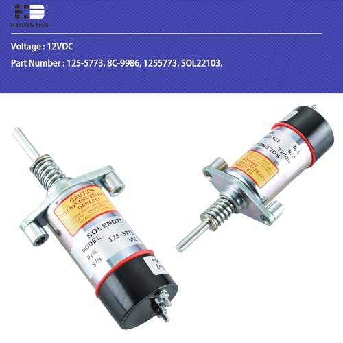 125-5773 Solenoide de apagado de combustible 8C-9986 1255773 SOL22103 para Caterpillar Engine SR4 3204 3304B 3306 3306B 3306C 3406C 3406B 3306B HTT 40-2 -2 Terminales de 12 V CC