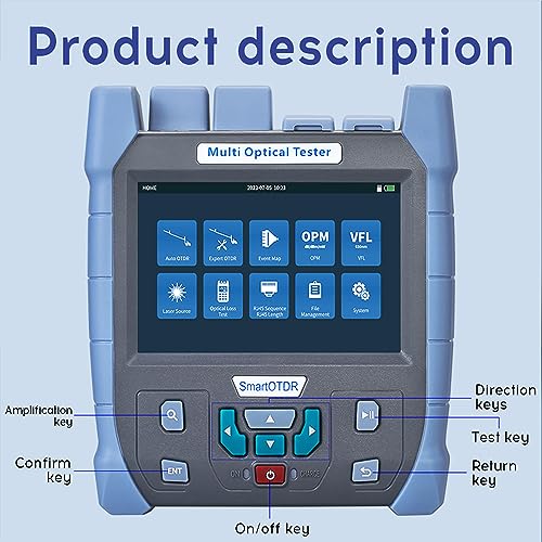 Mini-Pro 1310/1550nm SM OTDR Probador Multifunción Integrado OPM/OLS / Prueba RJ45/VFL Rango 5m-60Km Rango Dinámico 28dB/26dB Conector UPC (YD-5100-UPC)