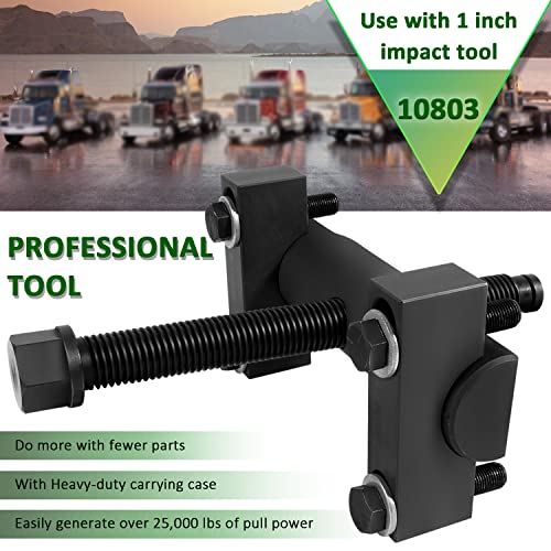 Bonbo Kit de extractor de yugo de servicio pesado alternativo 10803 Kit de herramientas para quitar yugo semircamión, uso para camiones comerciales, para Spicer & Meritor 1610 1710 1760 1810 Series