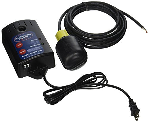 Superior Pump 92060 - Sistema de alarma de sumidero con interruptor de flotador atado de 15 pies, color negro