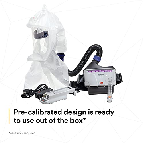 3M Respirador PAPR, kit de respirador purificador de aire alimentado Versaflo, TR-300N+ ECK, cuidado de la salud, montaje de campana, fácil de limpiar y mantener, protección respiratoria todo en uno