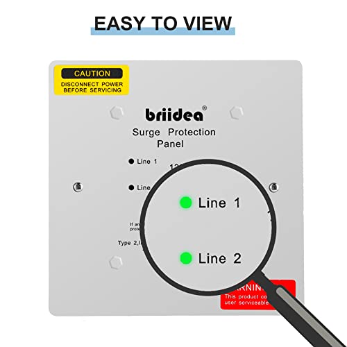 Protector contra sobretensiones para toda la casa, briidea tipo 2 monofásico de 120/240 voltios, protección contra sobretensiones para toda la casa, grado comercial ligero/residencial, en carcasa NEMA 1
